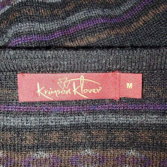 Krimson Klover Wool Fair Isle Print Long Sleeve Sweater Dress Medium - Picture 5 of 7